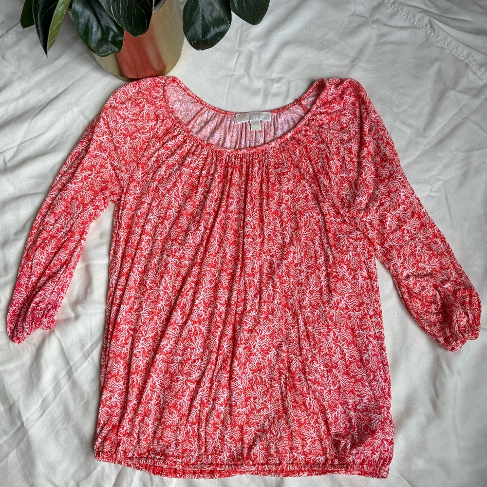 Michael Kors Women's 3/4 Sleeve Blouse SIZE M
